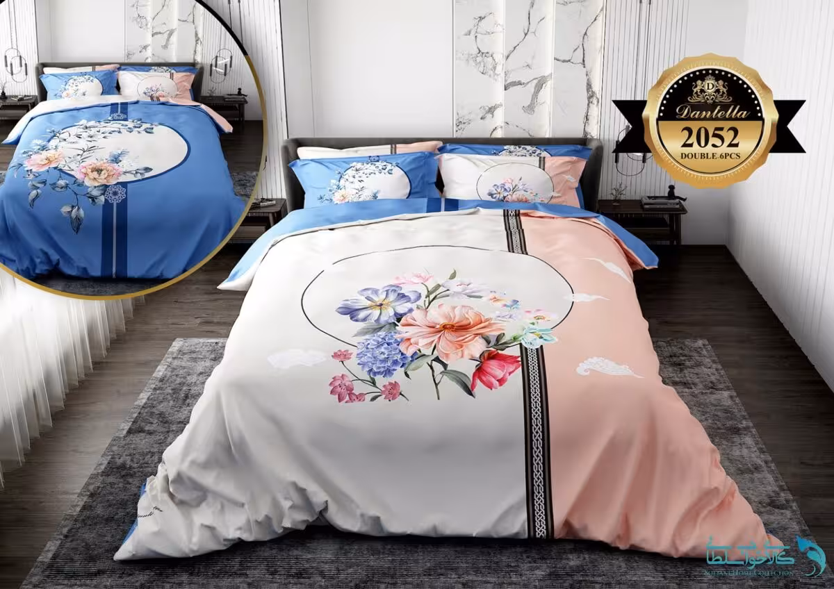 سرویس روتختی دانتلا طرح پیونی کد 2052 دو نفره