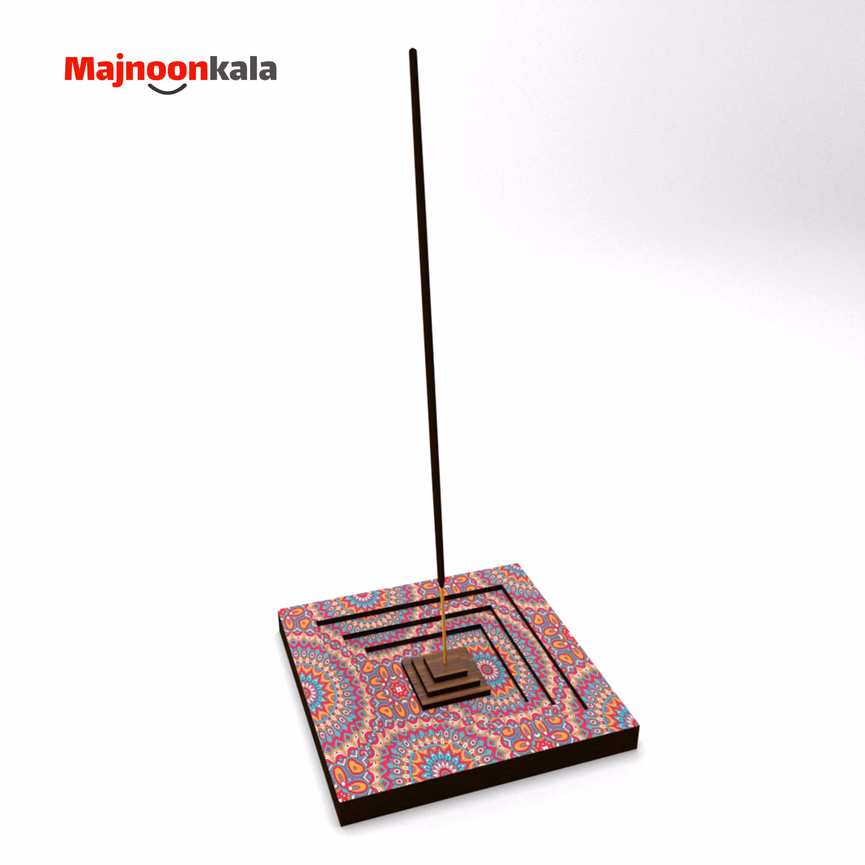 جای عود چوبی لیزری همراه با طرح چاپی مدل 009