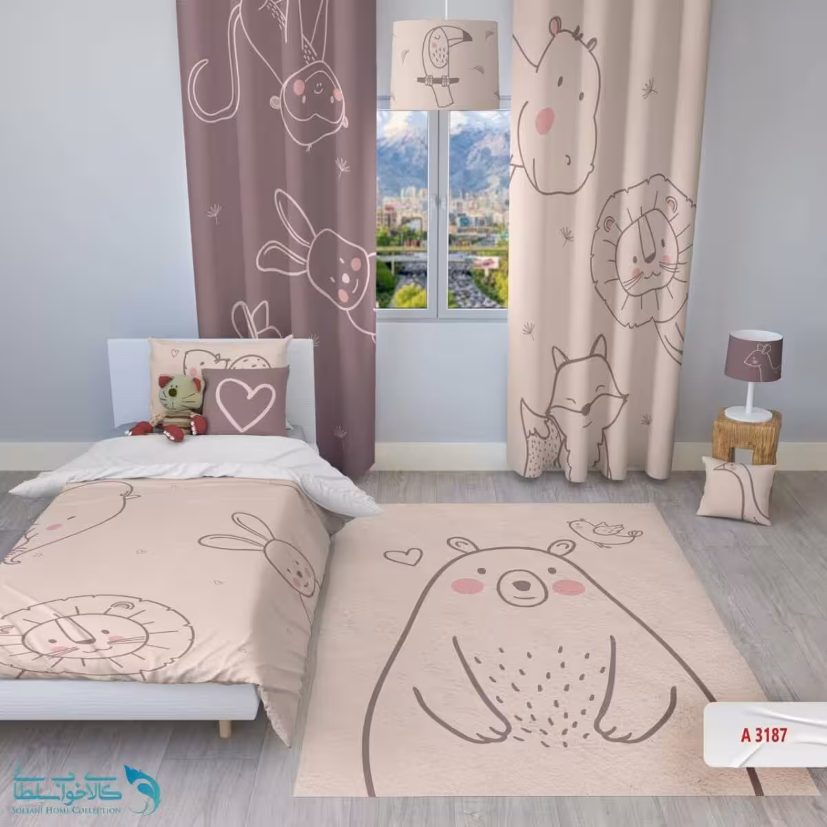 روتختی اتاق کودک طرح دوستان خرسی سایز یکنفره کد A3187