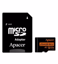 کارت حافظه میکرو اس دی اپیسر مدل MicroSD XC CL10 U3 UHS l V30 A2 W/1 100/80 به همراه آداپتور ظرفیت 256 گیگابایت