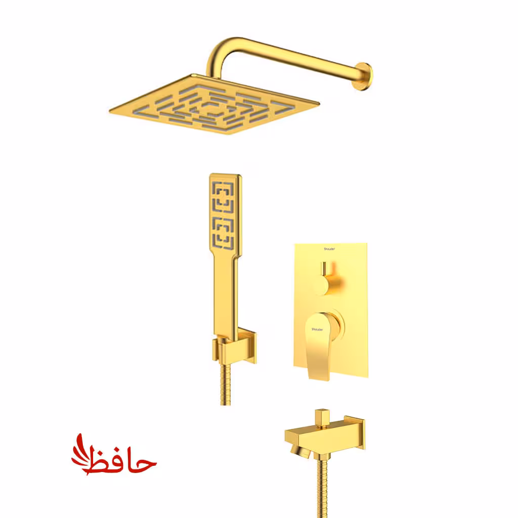 شیر حمام توکار شودر مدل رومر پلاس طلایی مات تیپ 4 BRASS