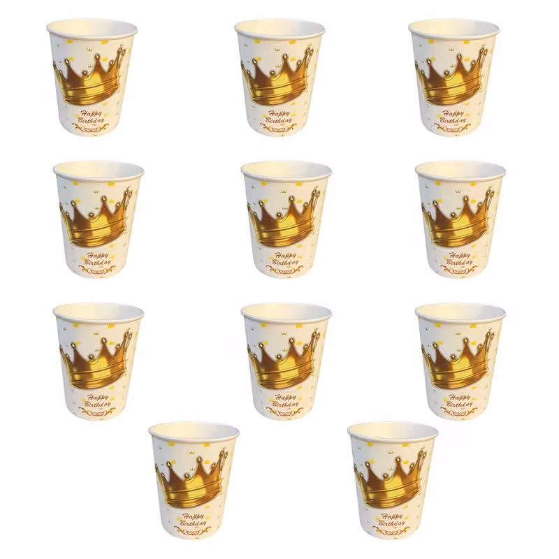 ظرف پاپ کرن مدل تاج کد W1 بسته 10 عددی