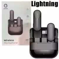 میکروفن یقه ای بیسیم شارژی 1عددی بهمراه کیس شارژ Green Lion،Lightning