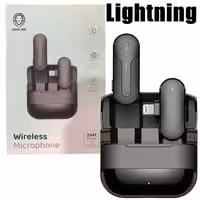 میکروفن یقه ای بیسیم شارژی 1عددی بهمراه کیس شارژ Green Lion،Lightning