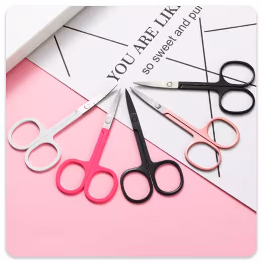 قیچی ابرو و مژه دسته رنگی