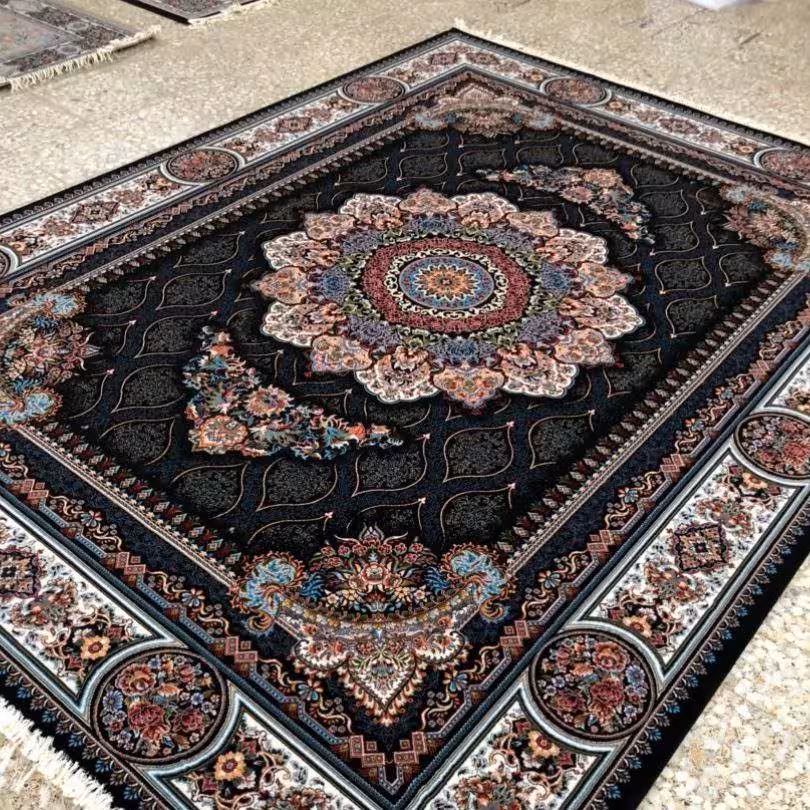 فرش طرح نیوشا 12 متری وزن 40 کیلوگرم رنگ سورمه ای