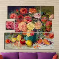 تابلو نقاشی طرح گل 5 تکه کد TA2204