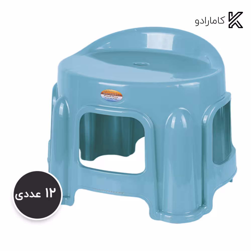 چهارپایه پشتی دار 1 ناصر پلاستیک کد 1211 ( بسته 12 عددی )