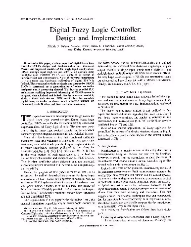 خرید و دانلود نسخه کامل کتاب Digital fuzzy logic controller.Design and implementation