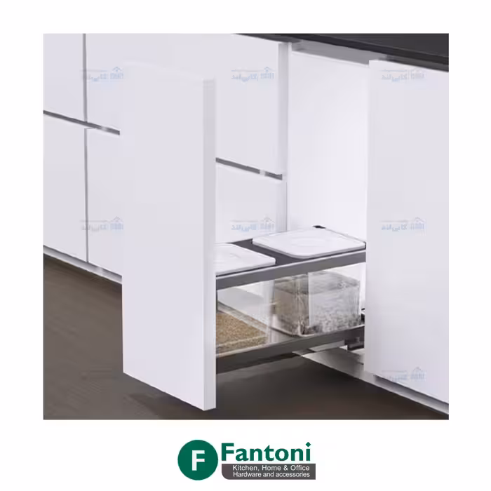 سطل ریلی جای برنج و حبوبات توکار جهت یونیت عرض 450mm فانتونی Q945