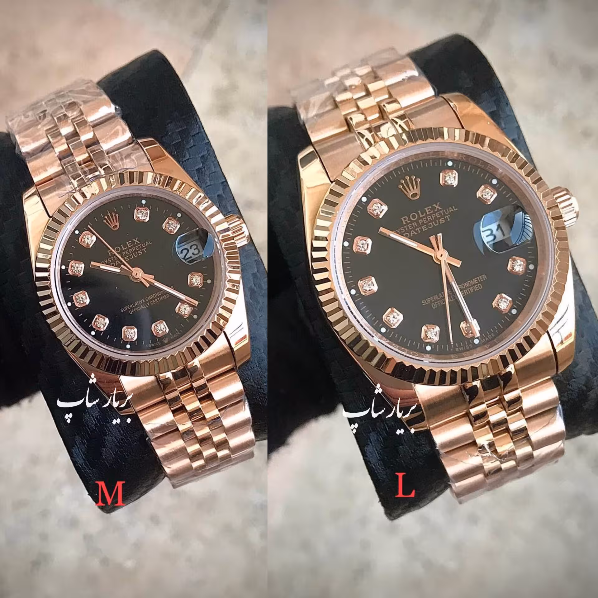 ساعت ست رولکس ROLEX WATCH SET RG/B ساعت ست مردانه و زنانه ساعت ست عروس و داماد