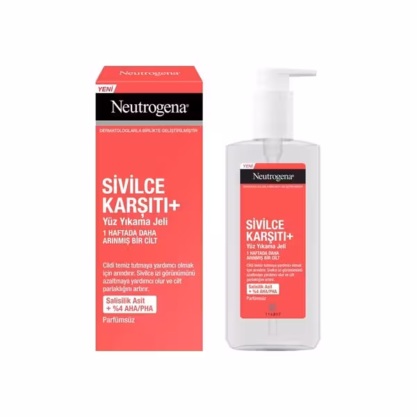 ژل شستشوی صورت نوتروژینا ضد جوش پلاس پوست چرب200میلMeutrogena sivilce karshiti