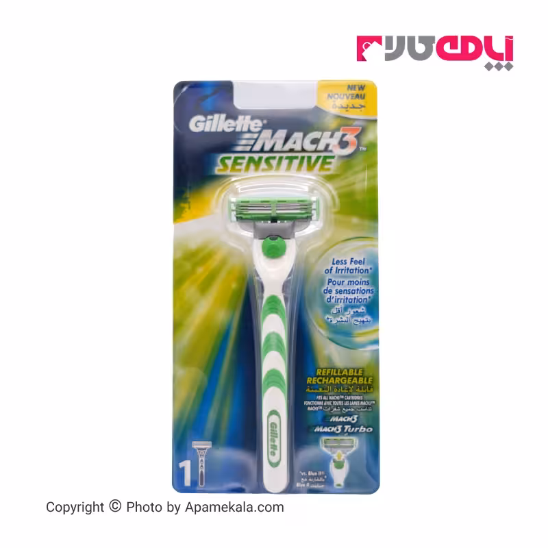 خود تراش ژیلت مدل mach 3 sensitive