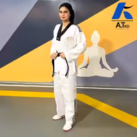 لباس تکواندو طرح آدیداس مدل فایتر سه خط (با پارچه اورجینال)