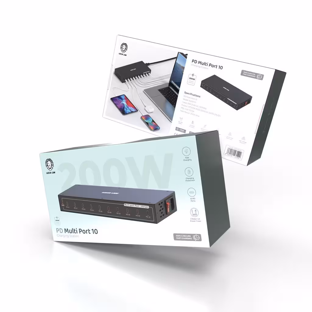 ایستگاه شارژ 10 پورت تایپ سی گرین Green PD Multi Ports 10 Charging Station