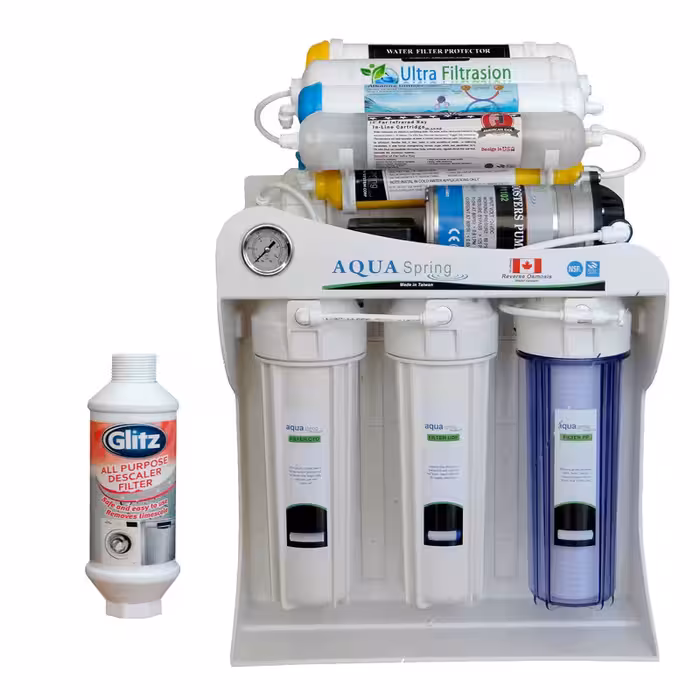 دستگاه تصفیه کننده آب آکوآ اسپرینگ مدل UF – SF4800 به همراه فیلتر رسوبگیر گلیتز