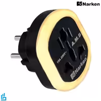 تبدیل برق 3 به 2 نارکن چراغ دار NARKEN