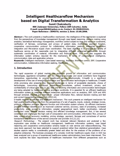 خرید و دانلود نسخه کامل کتاب Intelligent Healthcare flow Mechanism based on Digital Transformation & Analytics