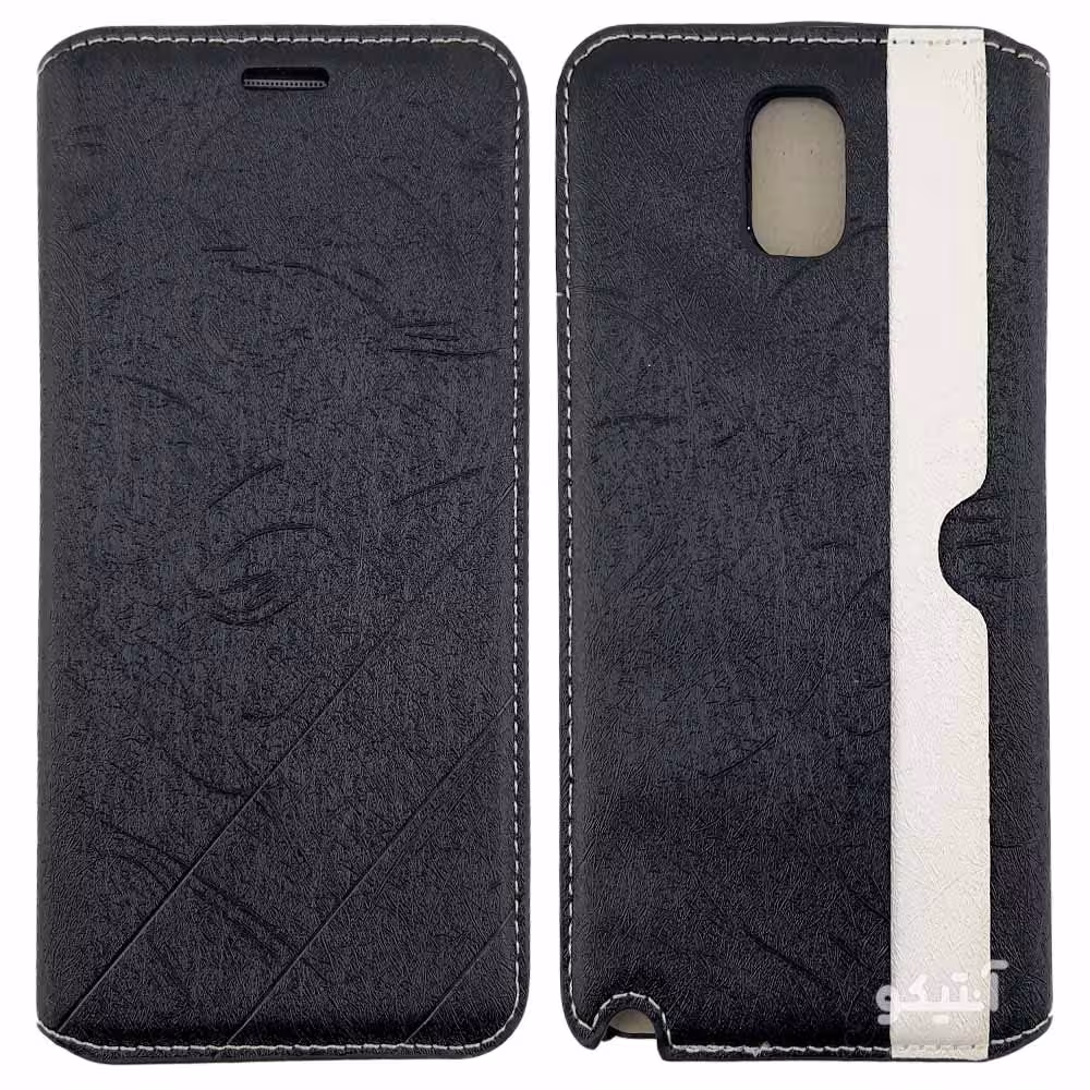 قاب Samsung Note3 مدل کلاسوری طرح چرم / رنگ مشکی – کد 41302