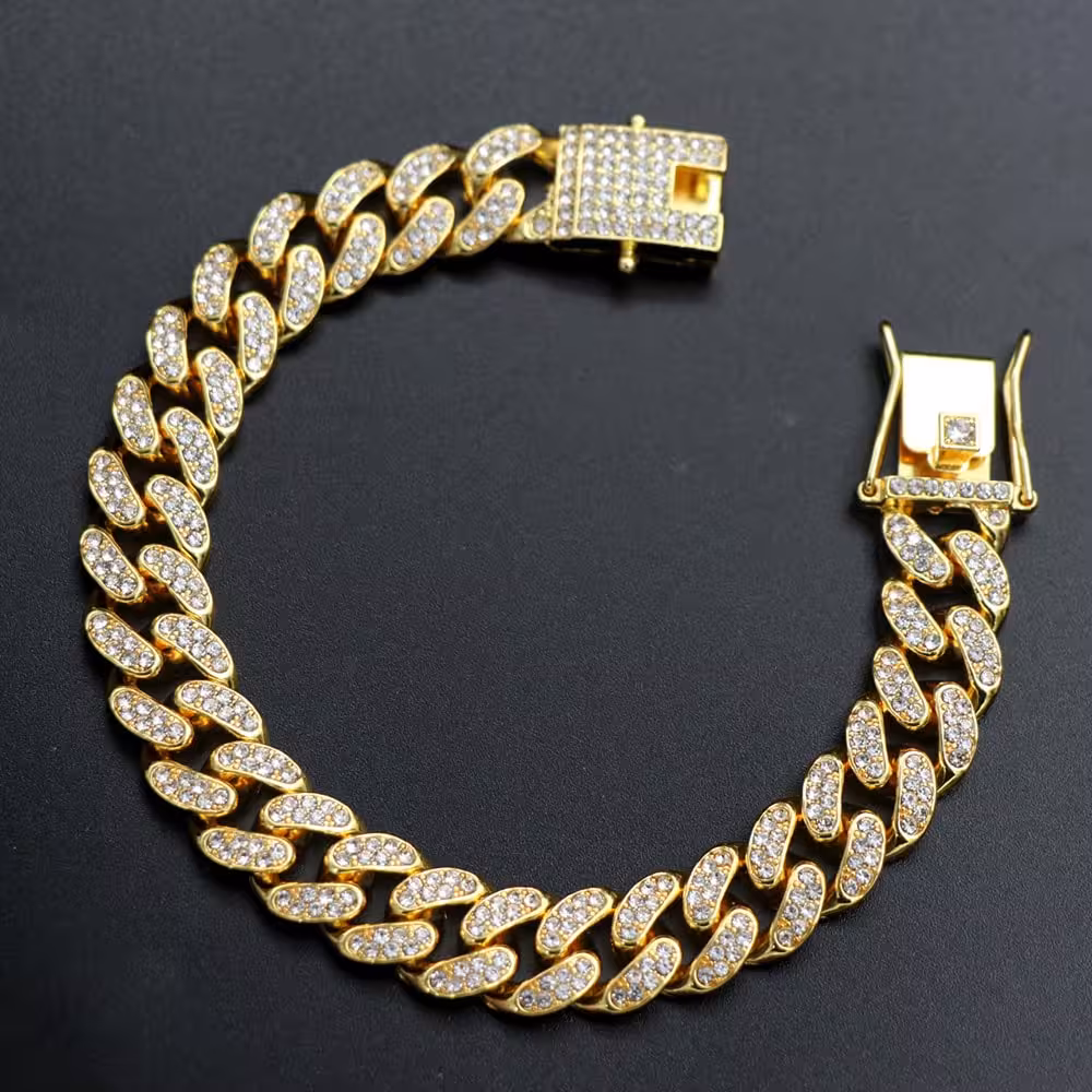 دستبند طلایی استیل فول نگین 73950