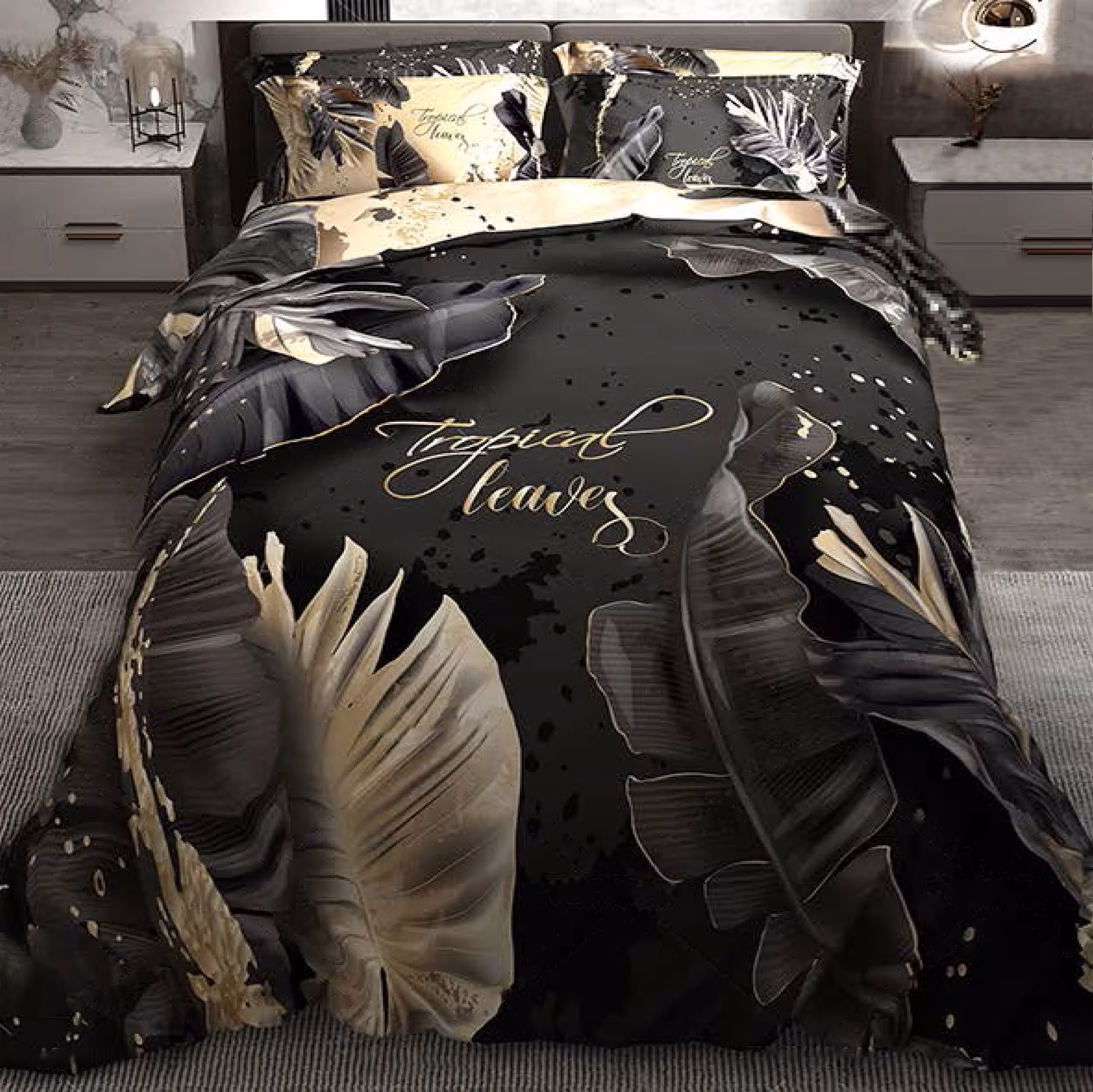 سرویس خواب ترکسان کد T57 یک نفره 4 تکه دو رو طرحدار