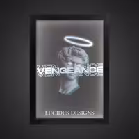 تابلو بک لایت فانتزی طرح VENGEANCE کد LPF-21041