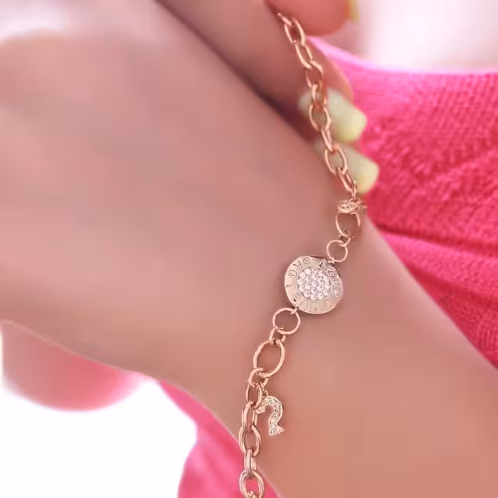 دستبند کد11826برند ژوپینگ  xuping.نگین اتمی.آبکاری طلا.رنگ ثابت.ضدحساسیت2