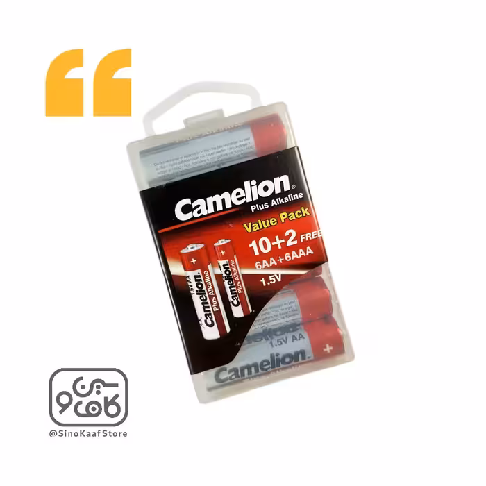 باتری قلمی و نیم قلمی کملیون مدل Plus Alkaline مجموعه 12 عددی
