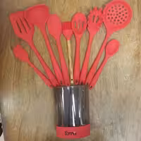 ست کفگیر ملاقه سیلیکونی روما Roma قرمز