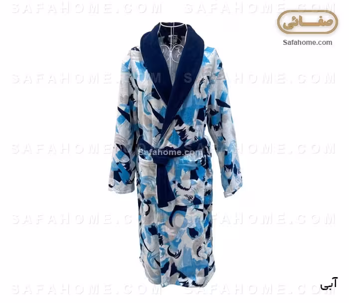 حوله تن پوش طرح براش آبی پودایران