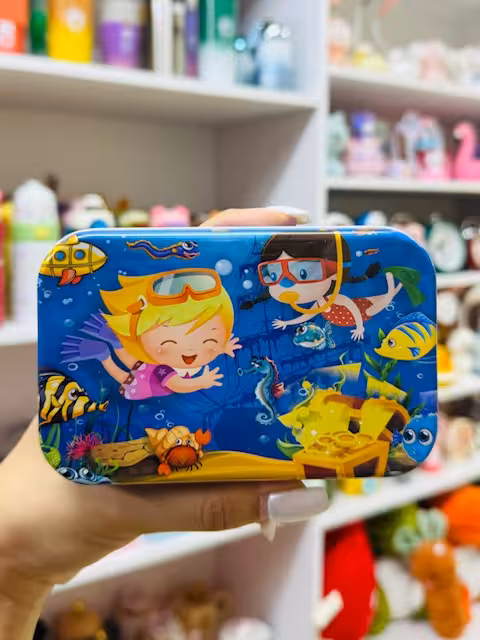 پازل 60 تکه جعبه فلزی دختروماهی1