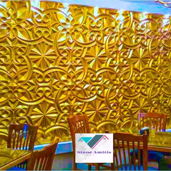رنگ آمیزی سنگ مصنوعی  فقط رنگ های طلایی ونقره ایی  قیمت به ازای یک متر مربع 