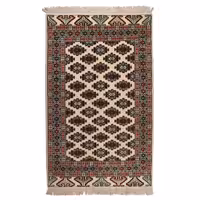 فرش ترکمن دستبافت دو و نیم متری طرح واگیره