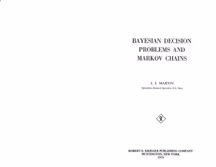 خرید و دانلود نسخه کامل کتاب Bayesian decision problems and Markov chains