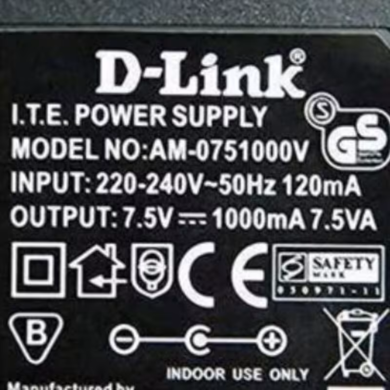 آداپتور مودم و سویچ و روتر دی لینک 7.5 ولت 1000 میلی آمپر