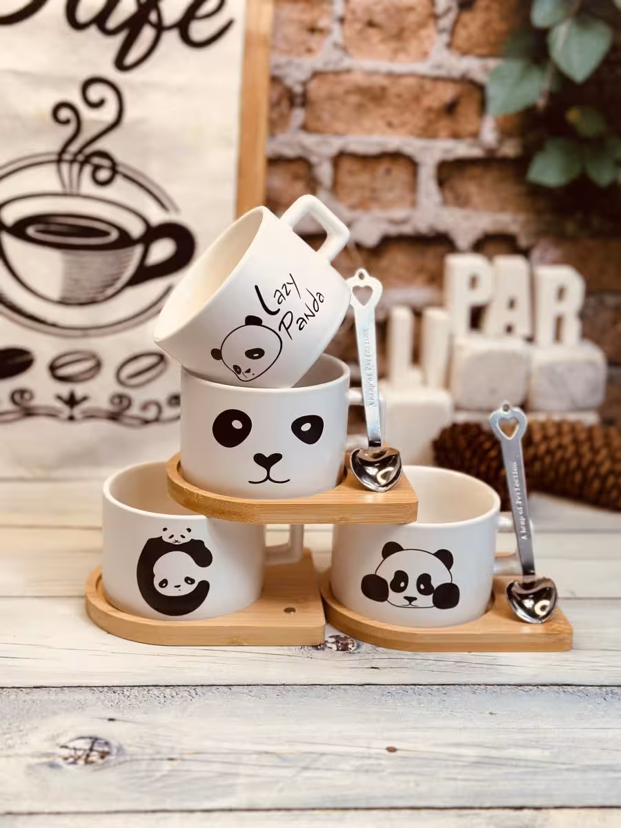 ماگ زیر چوبی طرح پاندا کد 0682