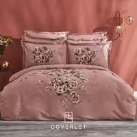 روتختی صورتی طرح گل دونفره کاوری مدل Estila