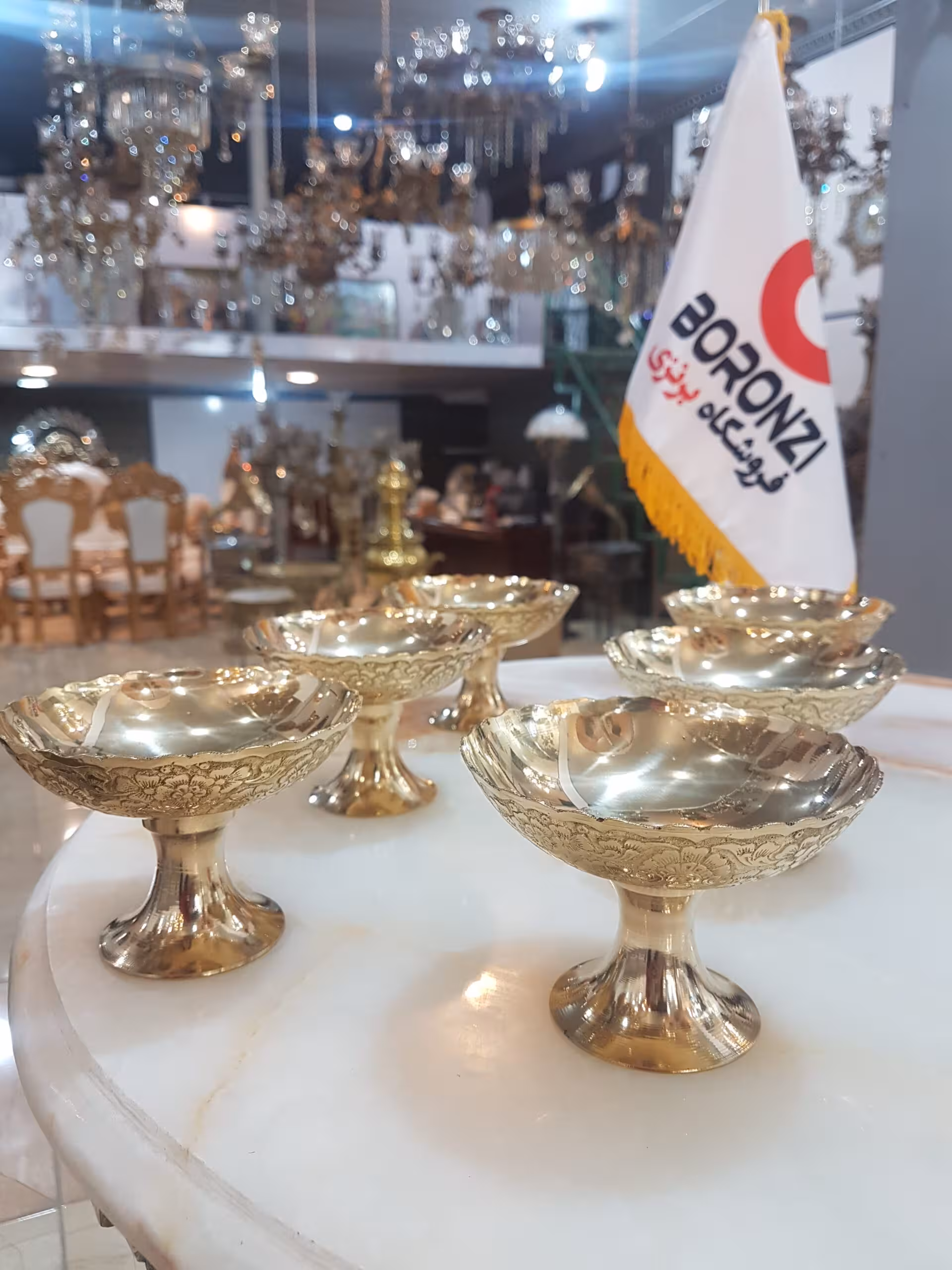 کاسه پایه دار برنجی یکرو