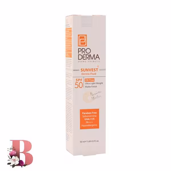 ضدآفتاب فلوئیدی پرودرما spf50 حجم 50 میلی لیتر | Proderma fluid sunscreen spf50 50 ml