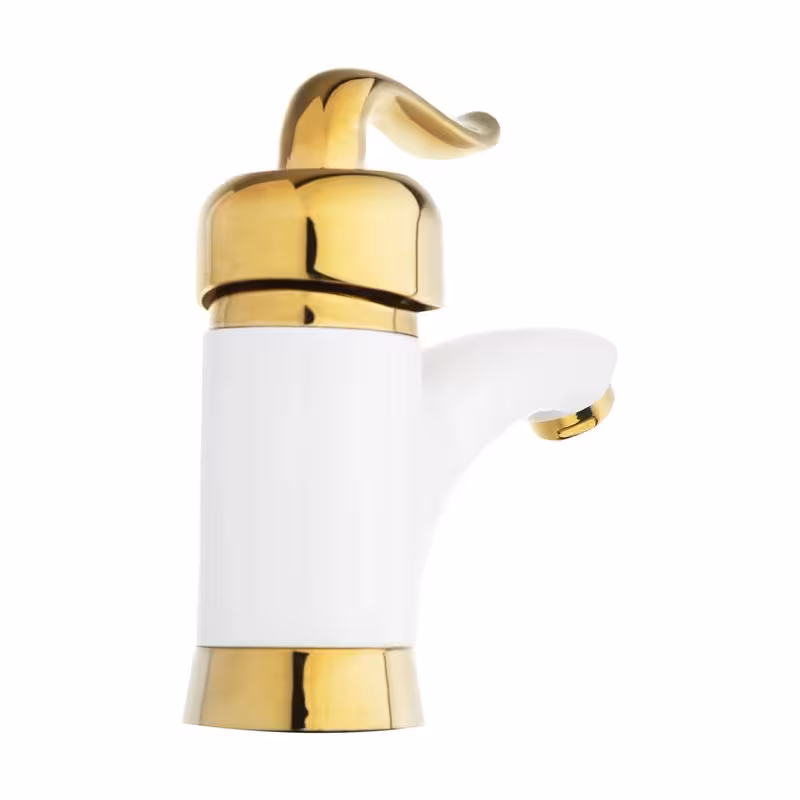 شیر روشویی مدل قاصدک قاجاری سفید طلا