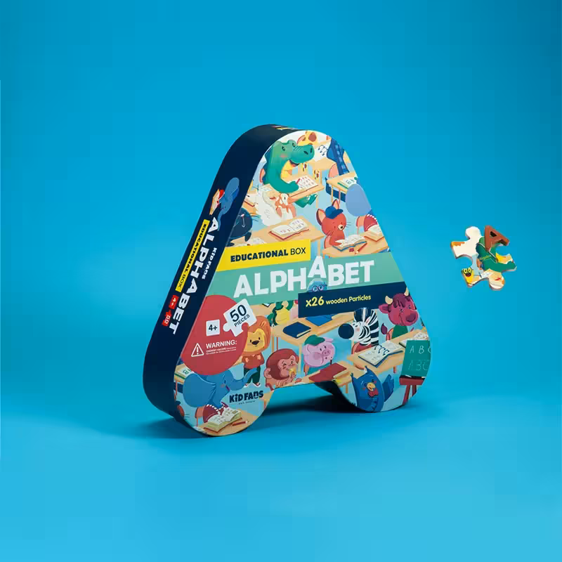 پازل کودک 50 تکه مدل الفبا KID FANS ALPHABET کد KS2410