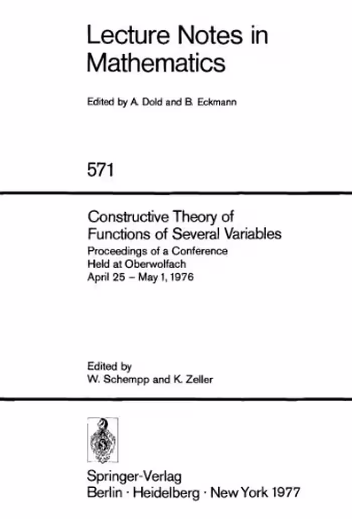 خرید و دانلود نسخه کامل کتاب Constructive Theory of Functions of Several Variables: Proceedings of a Conference Held at Oberwolfach April 25 – May 1, 1976