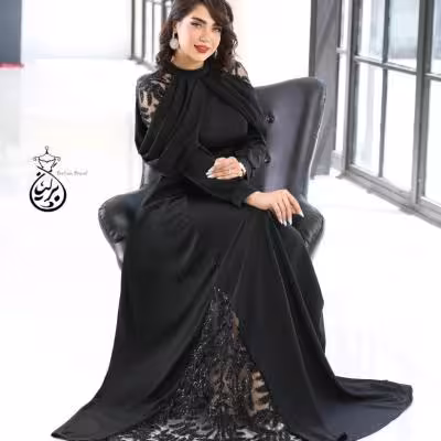 پیراهن مهمانی زنانه کرپ مدل فریماه