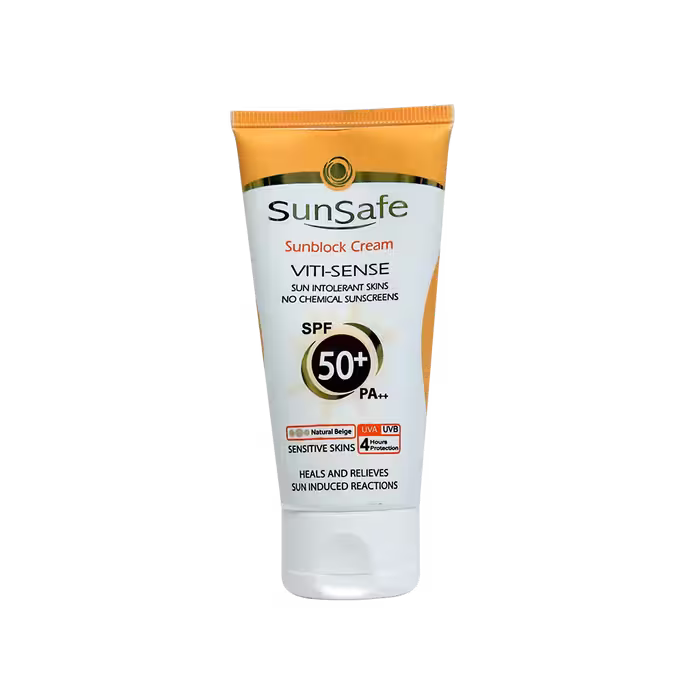 کرم ضد آفتاب رنگی سان سیف  SPF50 فاقد جاذب های شیمیایی