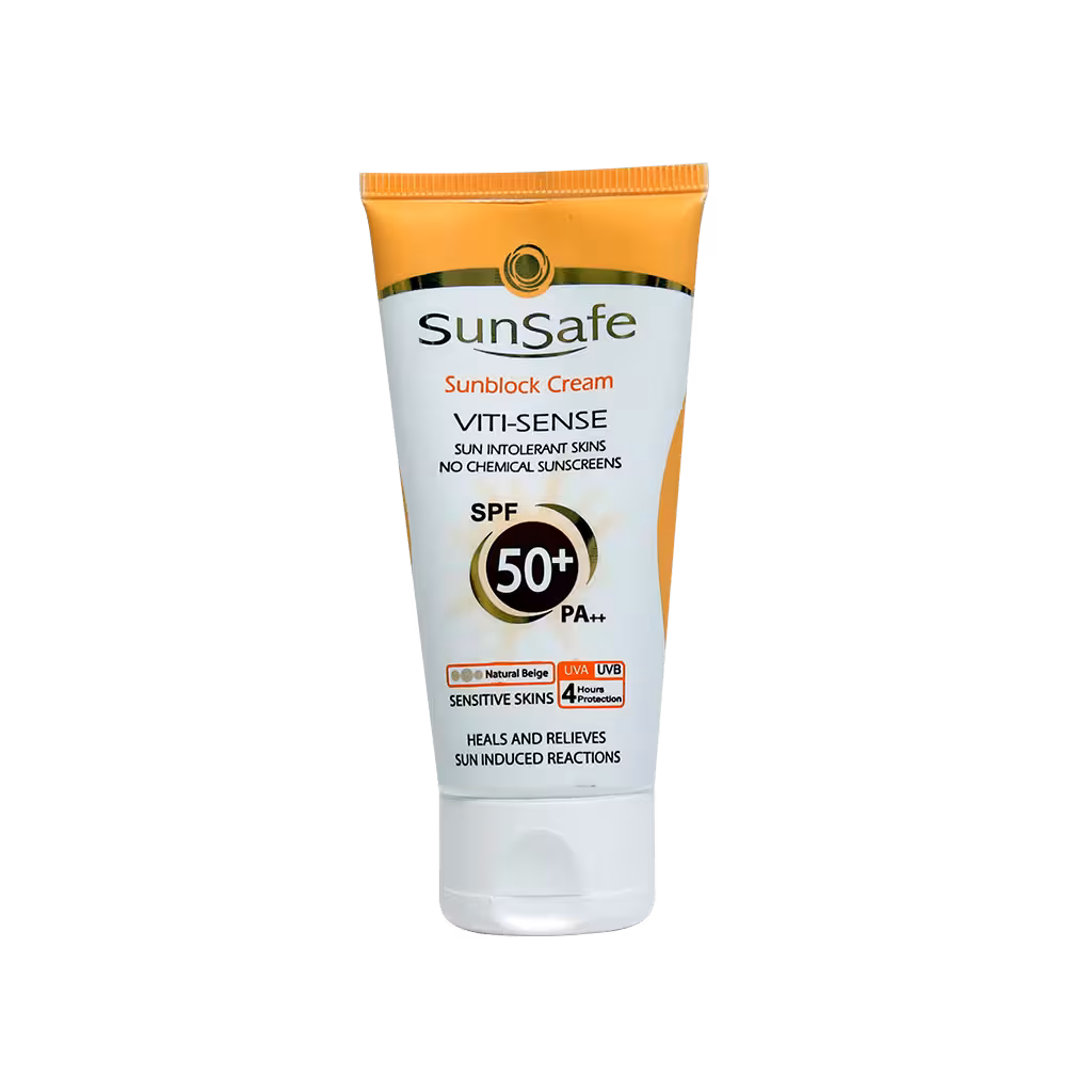 کرم ضد آفتاب رنگی سان سیف  SPF50 فاقد جاذب های شیمیایی