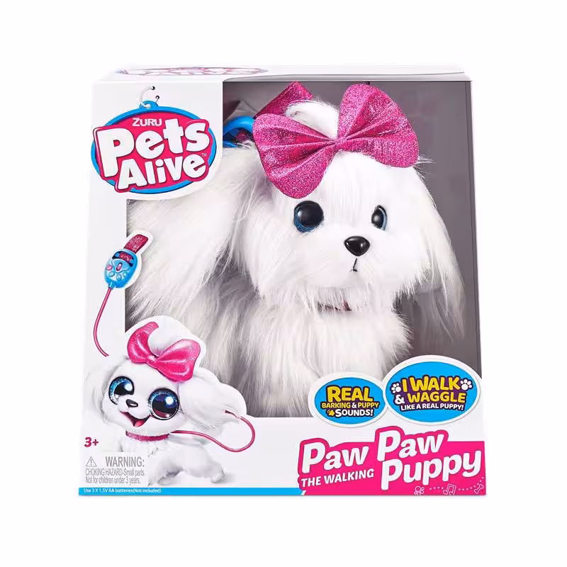 ربات سگ کنترلی عروسکی پولیشی قلاده دار باطری خور