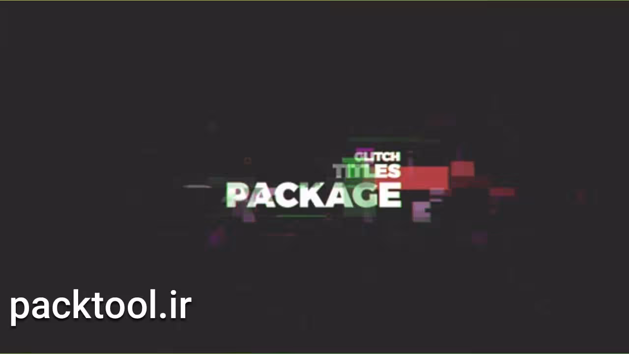 دانلود پروژه آماده پریست متن گلیچ برای افتر افکت Glitch Text - پک تول
