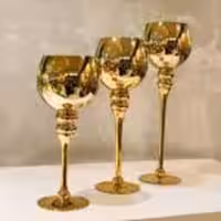 FUTIAN فوتین  JW جی دبلیو جا شمعی 3 سایزی توپی 2 رنگ طلایی 9749