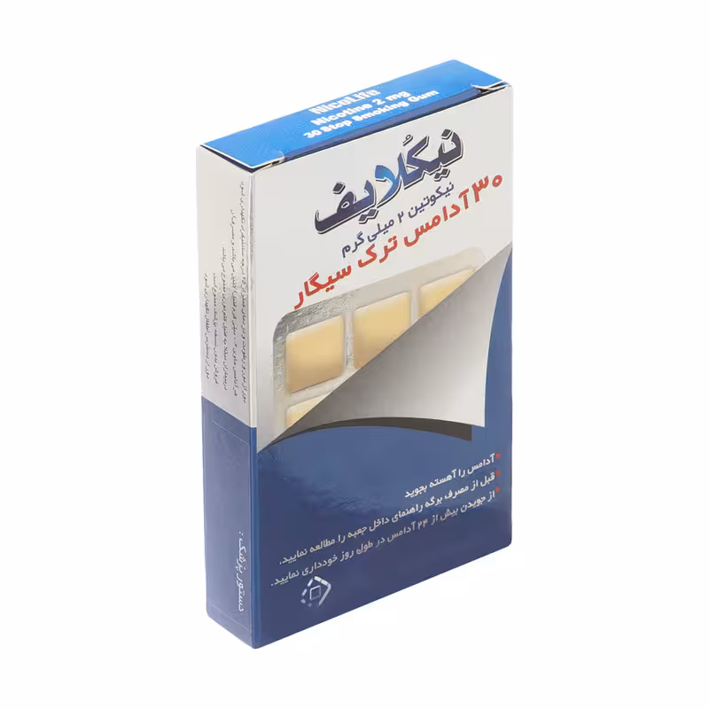 آدامس ترک سیگار نیکوتین 2 میلی گرمی نیکلایف بسته 30 عددی