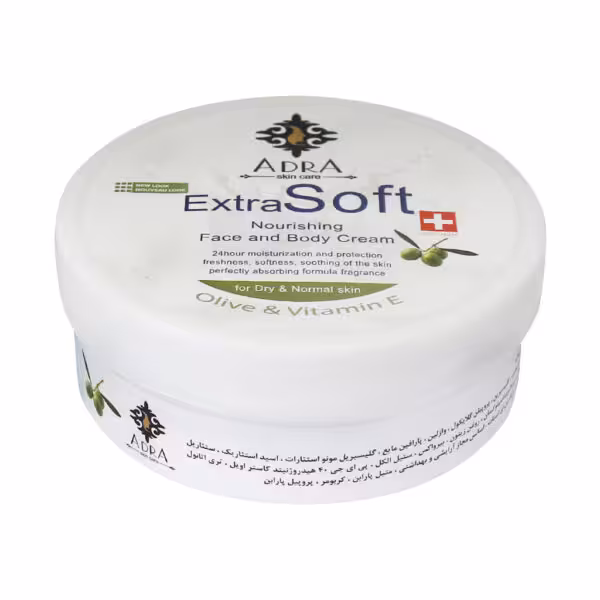 کرم کاسه ای دست و صورت زیتون آدرا Adra Extra Soft Nourishing Face And Hand Cream